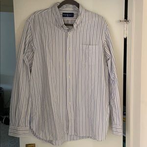 Ralph Lauren blue and white striped button down XL